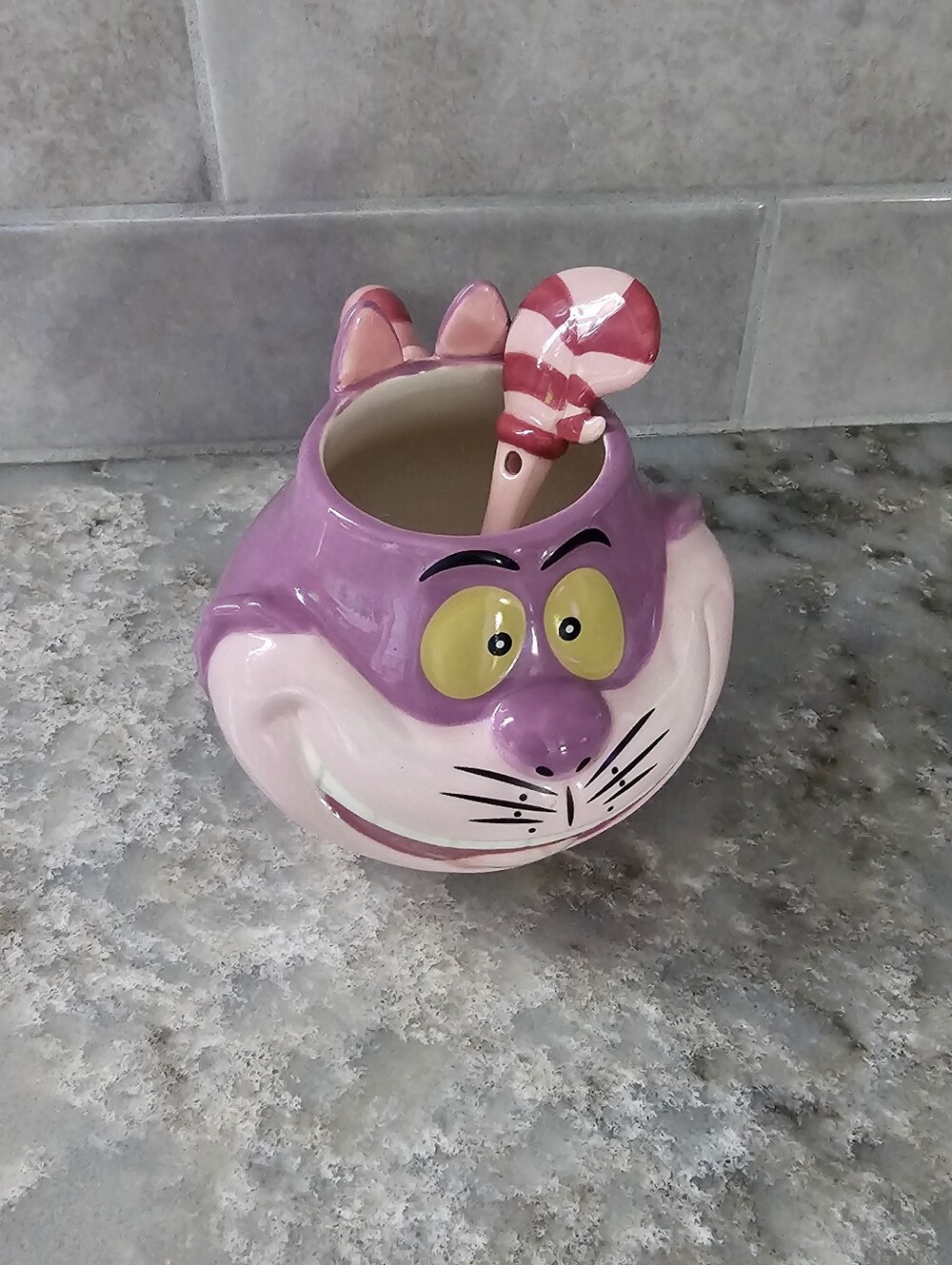 Disney Store Exclusive Cheshire Cat 3D Sculpted Mug & Tail Spoon Set